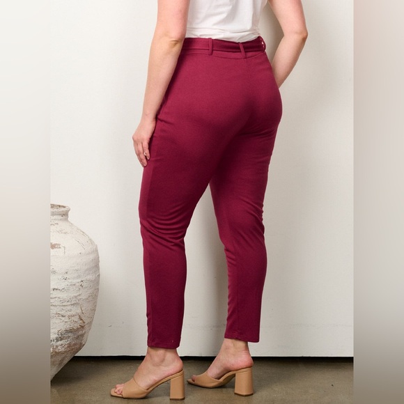 NWOT ZIP UP Burgundy Pants - Picture 3 of 3